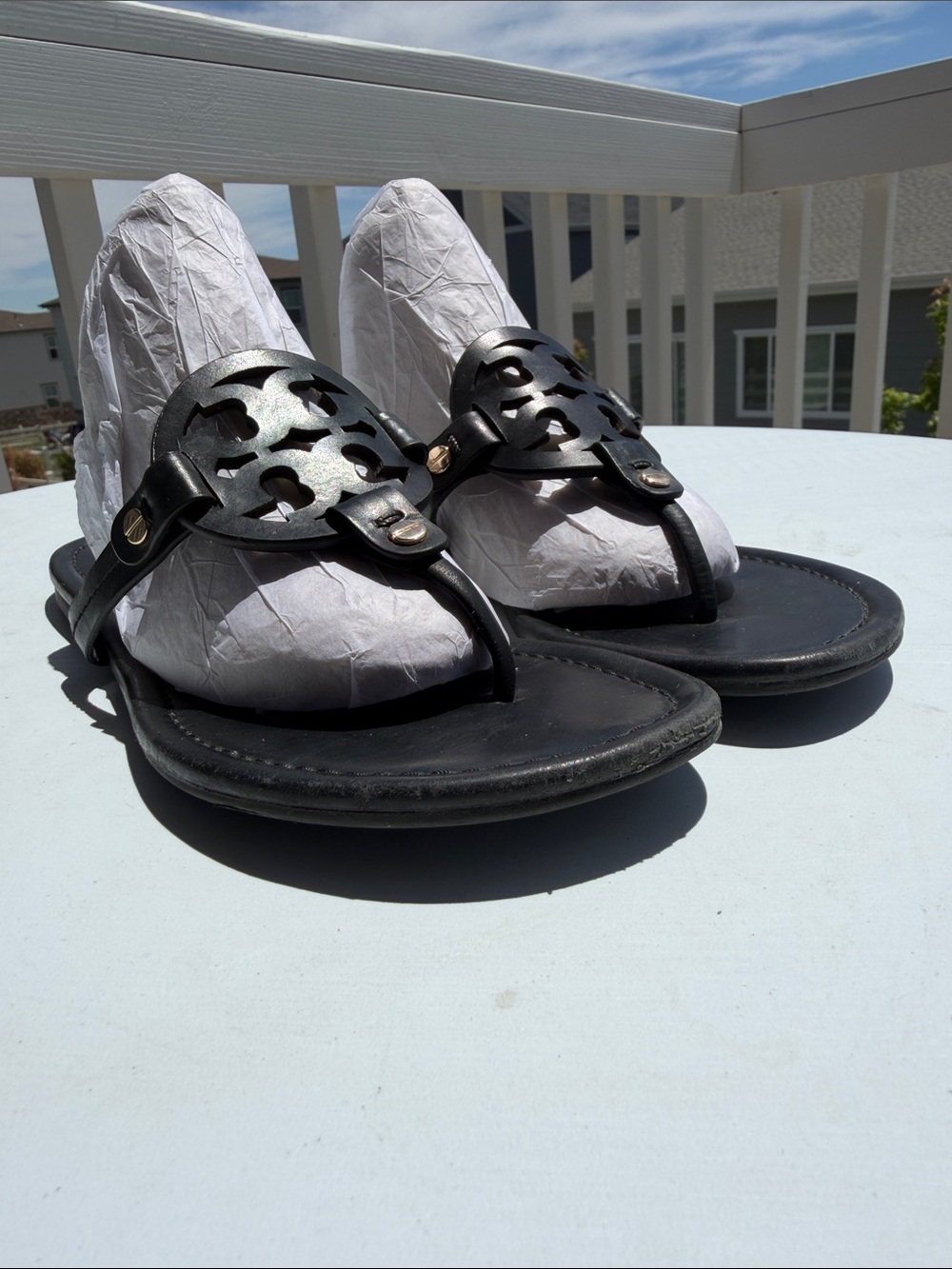 Tory Burch Miller Sandals In Black-Sz 8.5 - Picture 2 of 14